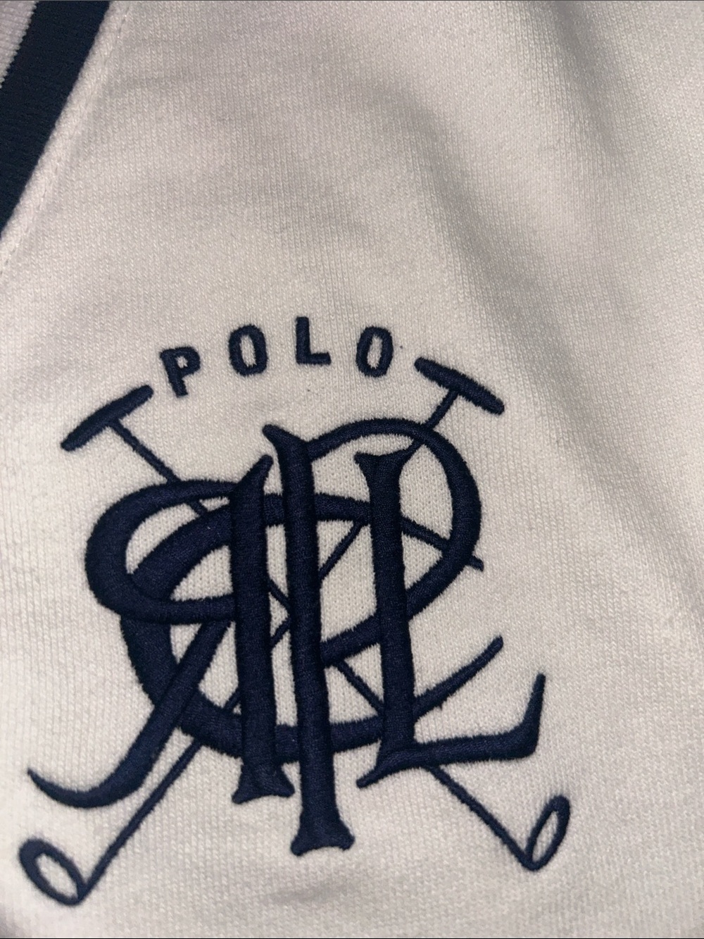 Polo by Ralph Lauren White V-Neck Pullover with Navy & Light Blue Trim - Picture 6 of 11